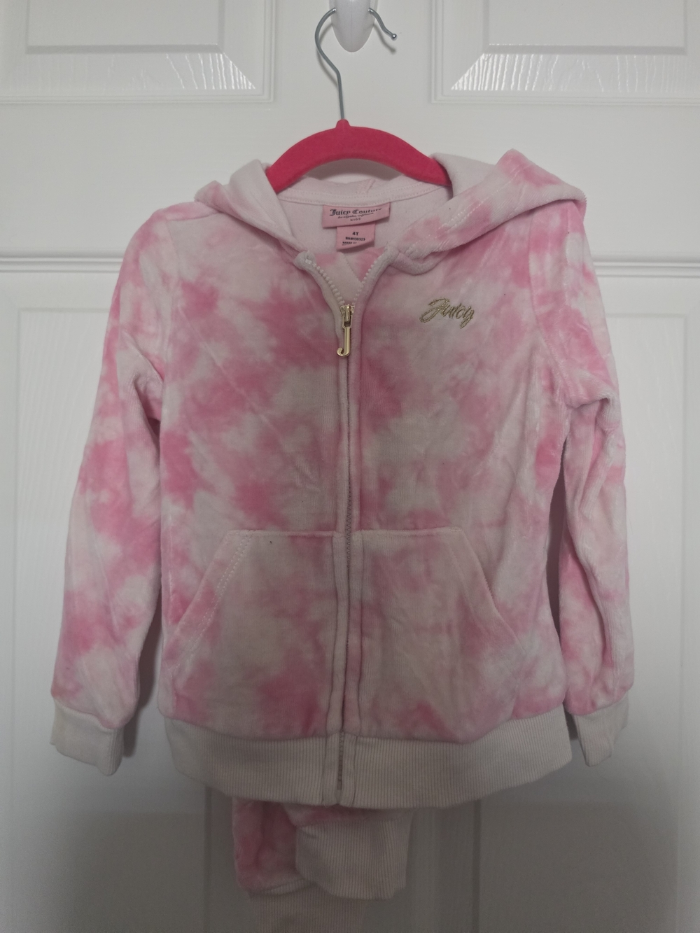 Juicy Couture Pink Tie-Dye Velour Zip Set